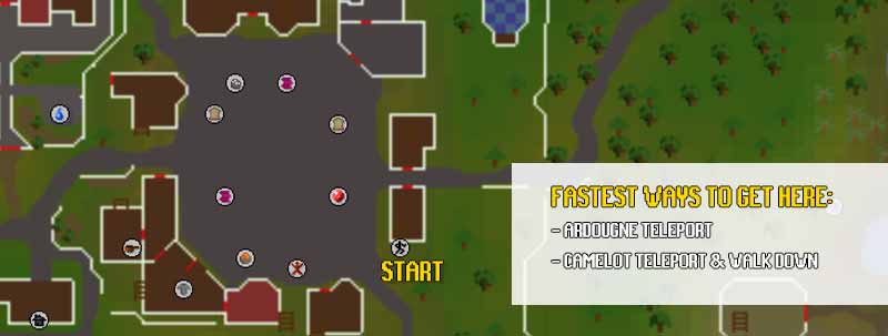 How to get to the ardougne rooftop agility course