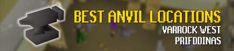 best smithing anvil locations, the best location for an anvil is in varrock as a free-to-play player and the best p2P anvil location is in priffdinas however it requires the completion of the master-level quest: song of the elves