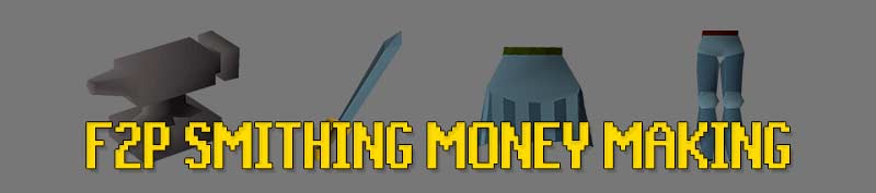 OSRS F2P smithing money making methods: smithing can be a very profitable skill for F2P players but they need 99 smithing to smith rune items, before that they should be doing platebodies which will loose them money