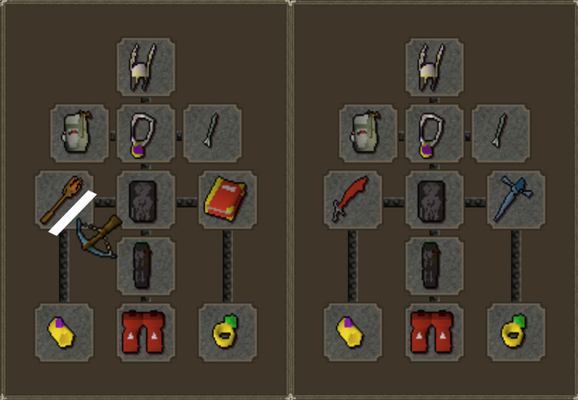 what a low level gear setup looks like for barrows in osrs