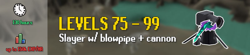 from levels 75 to 99 ranged you can combine ranged and slayer and train with a blowpipe and cannon set up