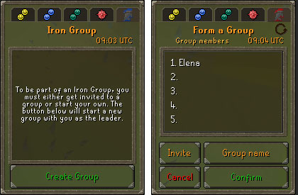 how to create a group ironman