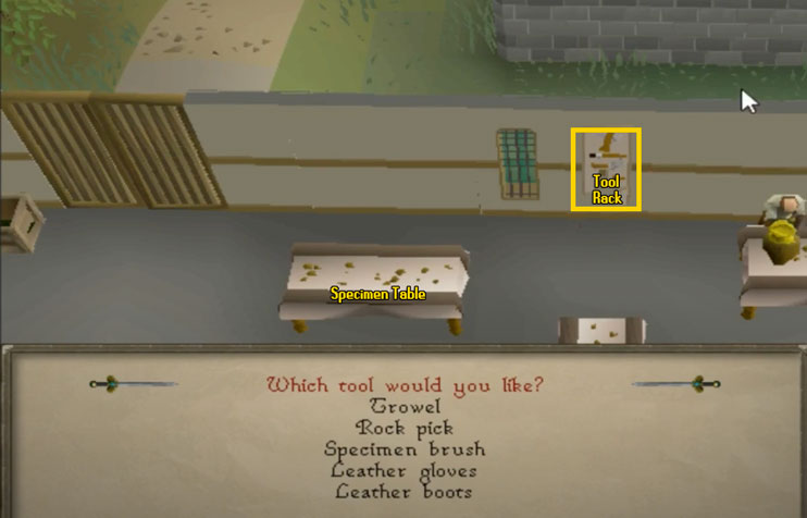 get your tools in the varrock museum to clean uncleaned finds
