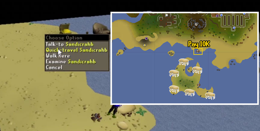 the best sand crab spot in osrs is on crabclaw isle
