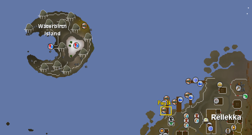 how to get to waterbirth island in osrs for the best rock crab location