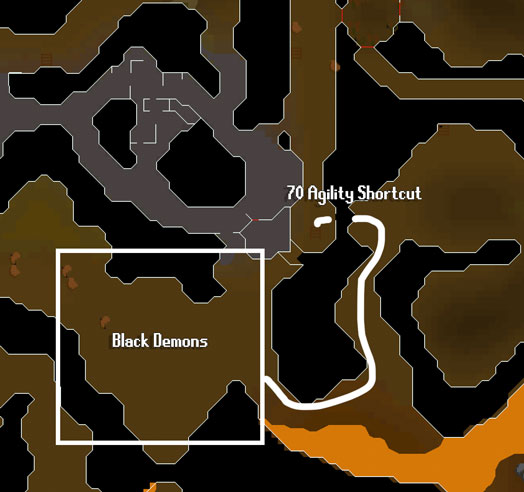 black demon location in taverley dungeon osrs