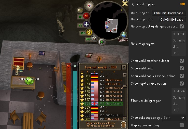 world hopper plugin adds shortcuts to make hopping a lot faster in osrs