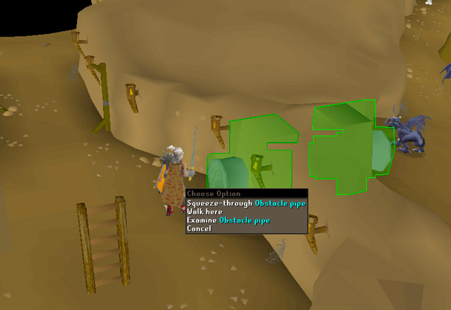 you need 70 agility to use the blue dragon agility shortcut