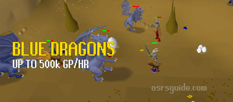 killing blue dragons is a mid-level combat money making method for osrs