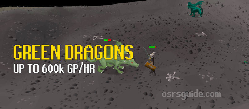 killing green dragons is a mid-level combat money making method for osrs