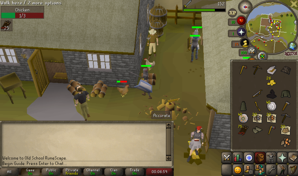 killing chickens in osrs is a great early-game combat training method