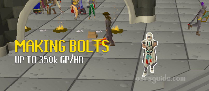 making bolts is a money making method for fletching