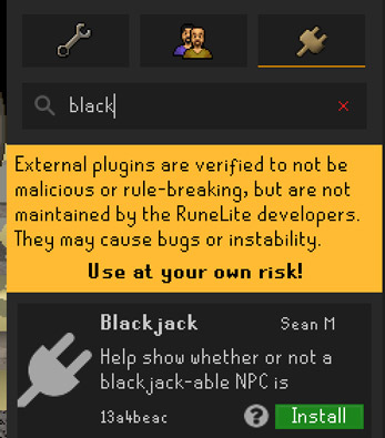 blackjacking plugin runelite