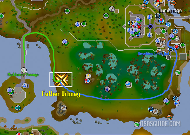 location of the lumbridge swamp hut for the restless ghost