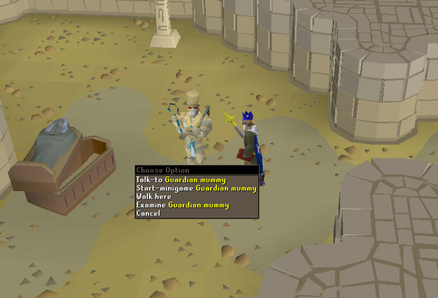 the guardian mummy lets you start pyramid plunder in osrs