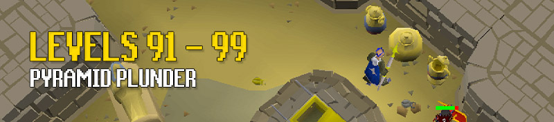 pyramid plunder is the best experience from level 91 to 99 thieving in osrs
