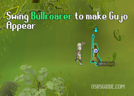 swing your bullroarer to make gujo appear