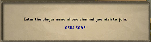 join the osrs soa clanchat to get the weapon store key