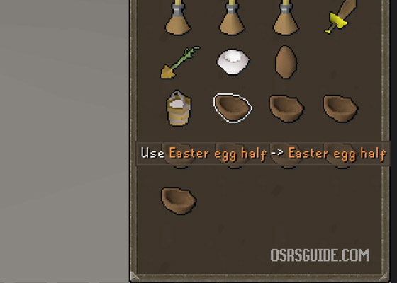 use easter egg halves on each other to create warm easter eggs