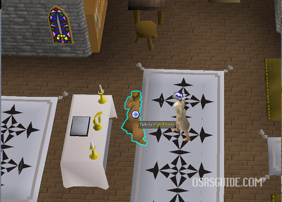 speak with the high priest in entrana