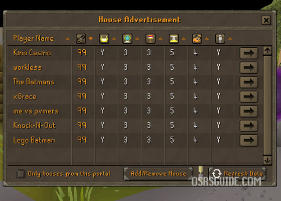 select a house form the house advertisement board in world 330 to use their digsite pendant