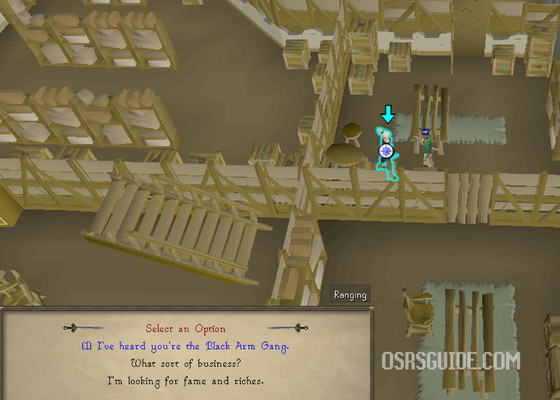 speak with katrine to join the black arm gang in osrs