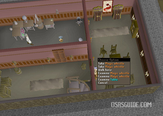 magic whistles are located in the draynor manor in osrs