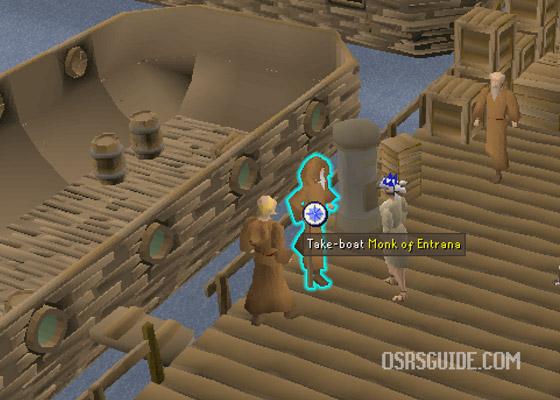 take the boat to entrana from port sarim by speaking with the monks of entrana