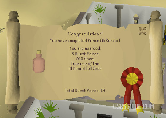 prince ali rescue quest rewards