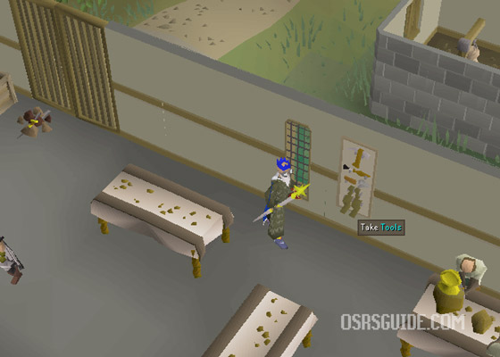 take tools to clean uncleaned specifimen in the varrock museum and obtain the digsite pendant