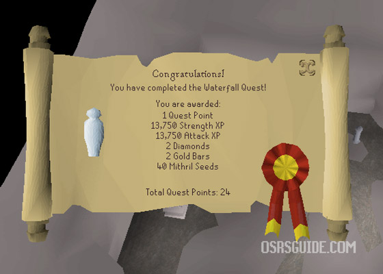 waterfall quest rewards