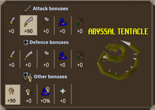abyssal tentacle stats in osrs