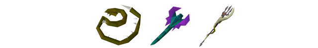 essential weapon requirements for cox include: abyssal tentacle, toxic blowpipe and trident of the swamp