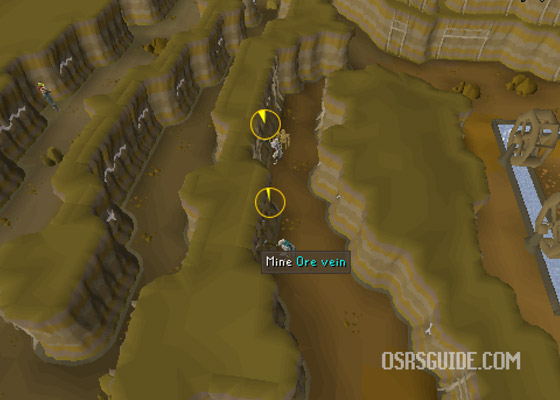 player mining ore veins at the motherlode mine