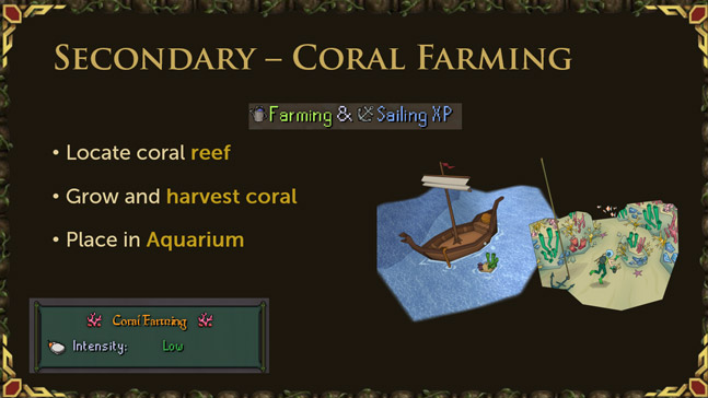 coral farming is a proposed secondary skilling activity for sailing that combines sailing with farming