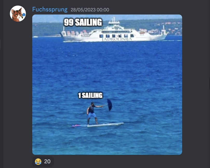 a meme from the official sailing discord