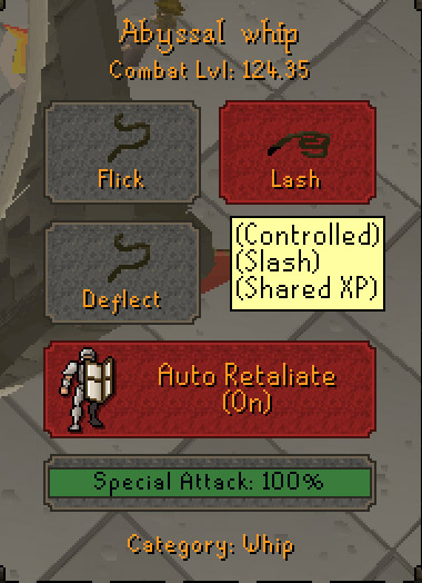you can't train strength with the abyssal whip