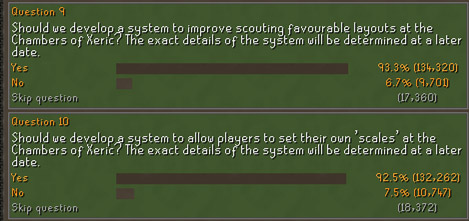 osrs summer summit giga poll which asked players for a scouting and scaling rework
