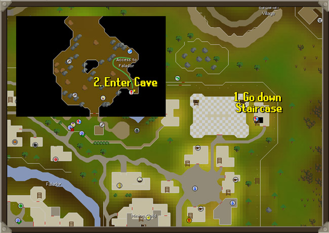 a helpful map on how to travel to the motherlode mine