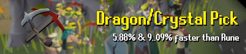 upgrade to dragon pickaxe and crystal pickaxe to increase exp/hr