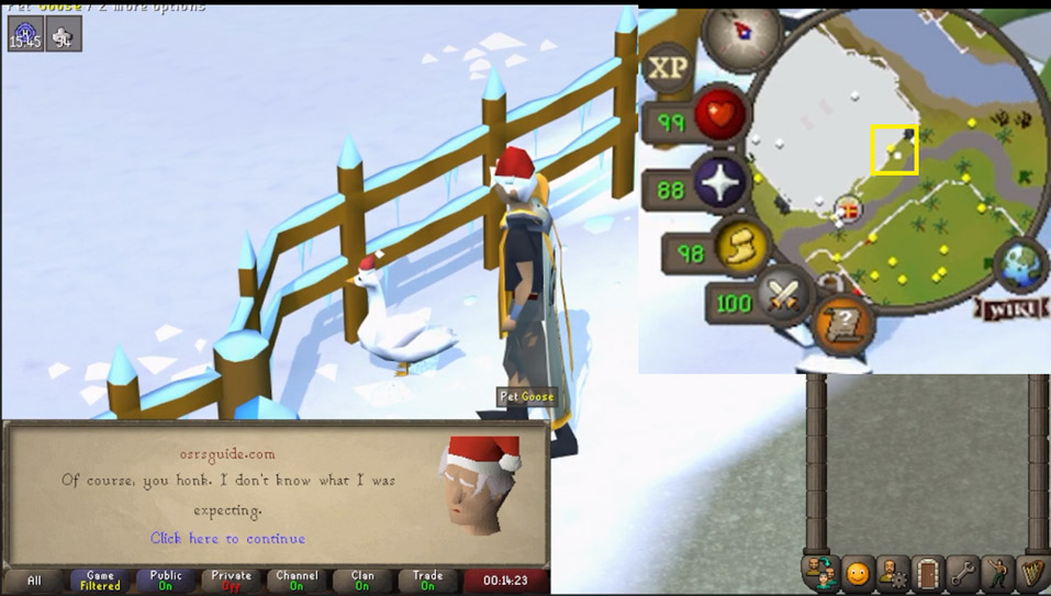 pet the goose to finish the 2023 christmas event
