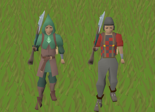 side-by-side lumberjack outfit and forestry outfit