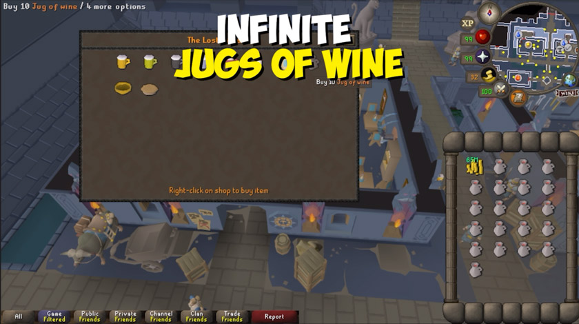 the pub in Cam Torum sells unlimited jugs of wine for ironmen