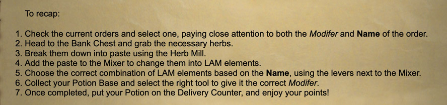 core gameplay for the new herblore method